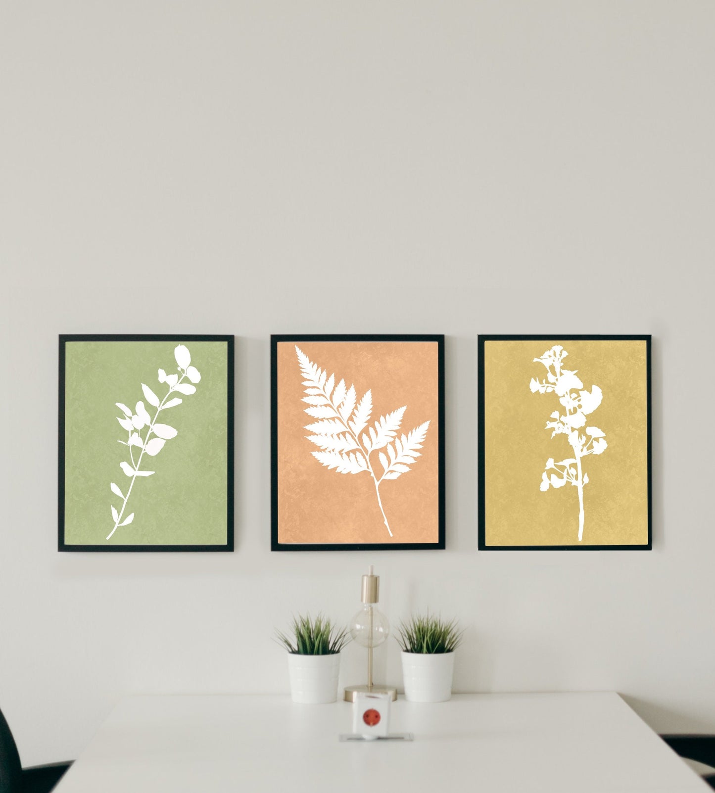 Leaves Graphic Print | SET OF 3 | Minimalist Style Wall Art