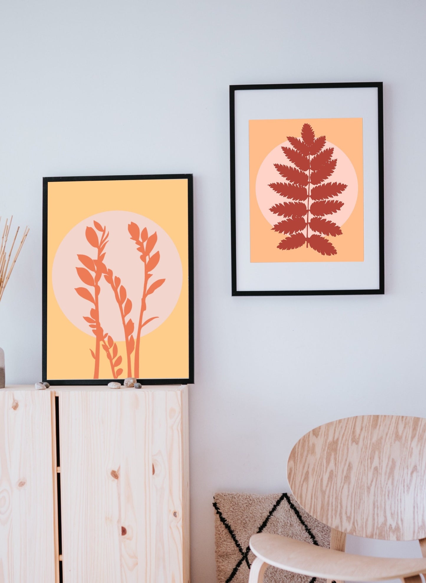 Graphic Leaf Prints | SET OF 2