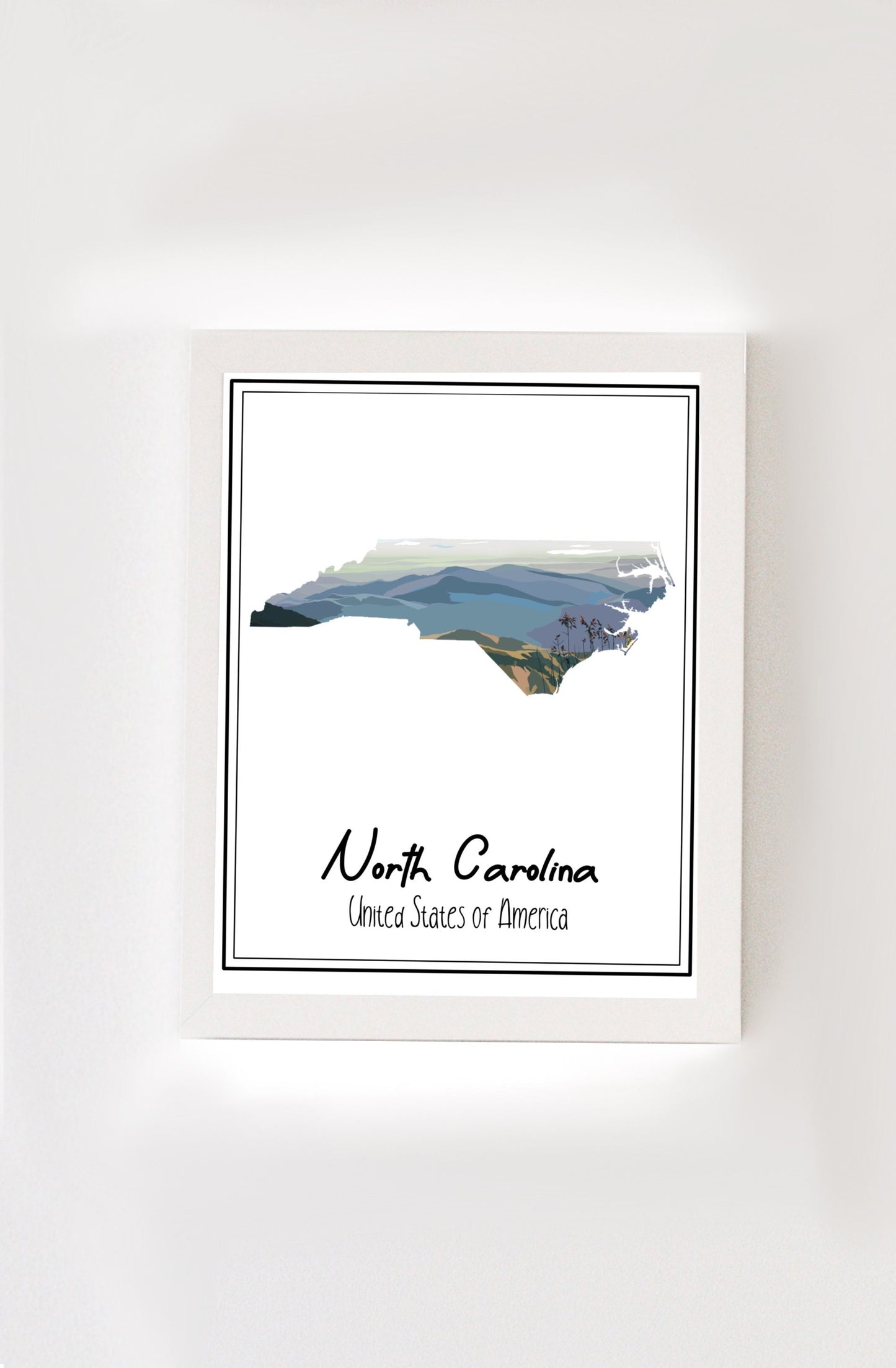 North Carolina Poster | Travel Print Blue Ridge Mountains