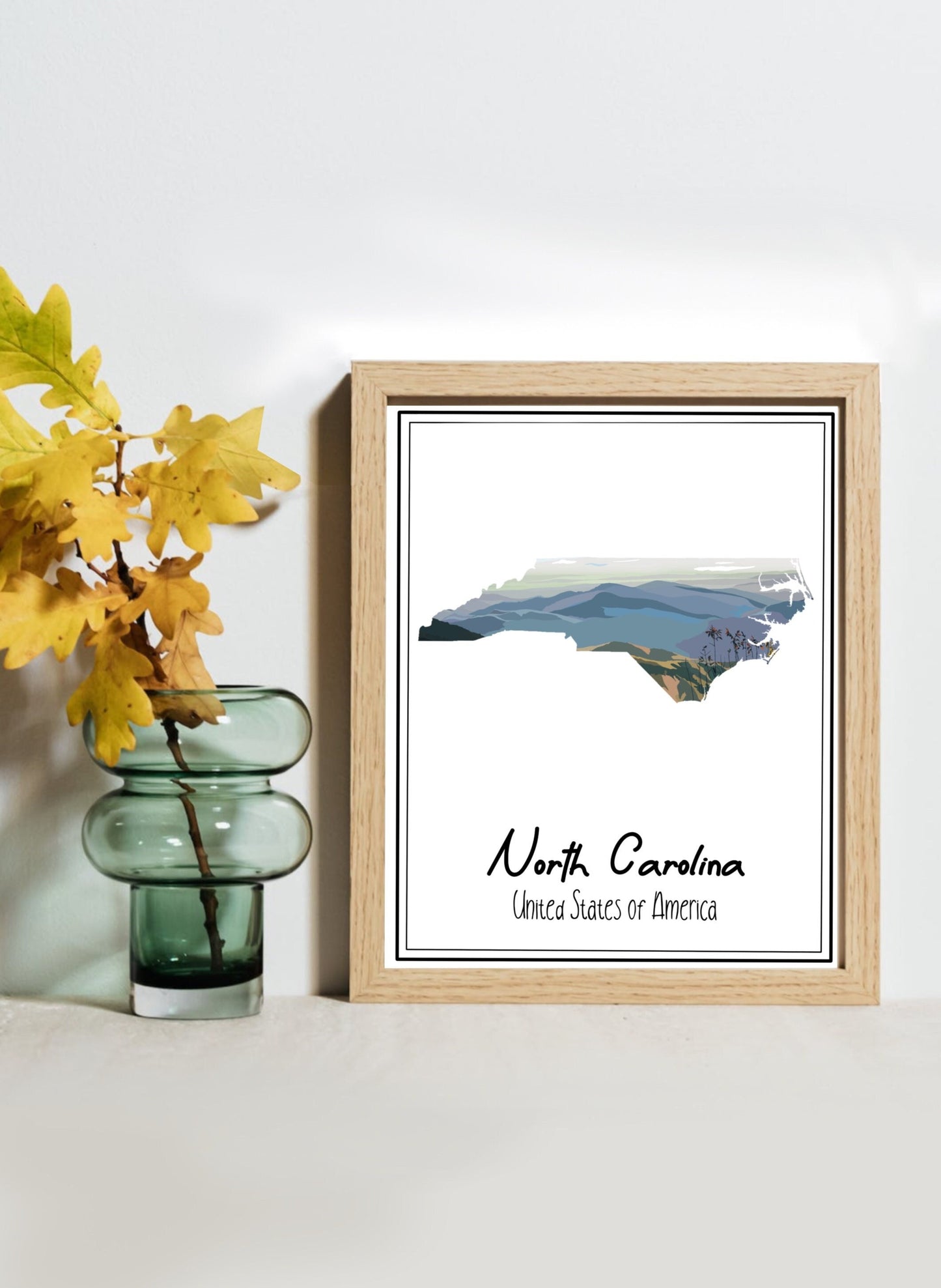 North Carolina Poster | Travel Print Blue Ridge Mountains