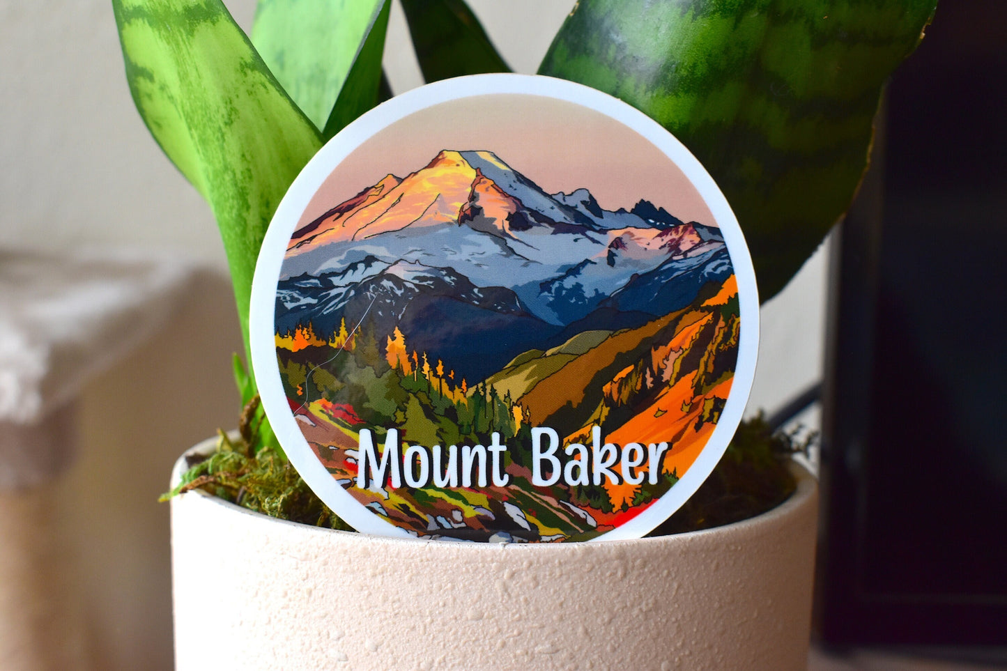 Mount Baker, Washington Sticker - North Cascades mountains sticker, Vinyl Decal, Waterproof Outdoor Use, UV resistant Decal