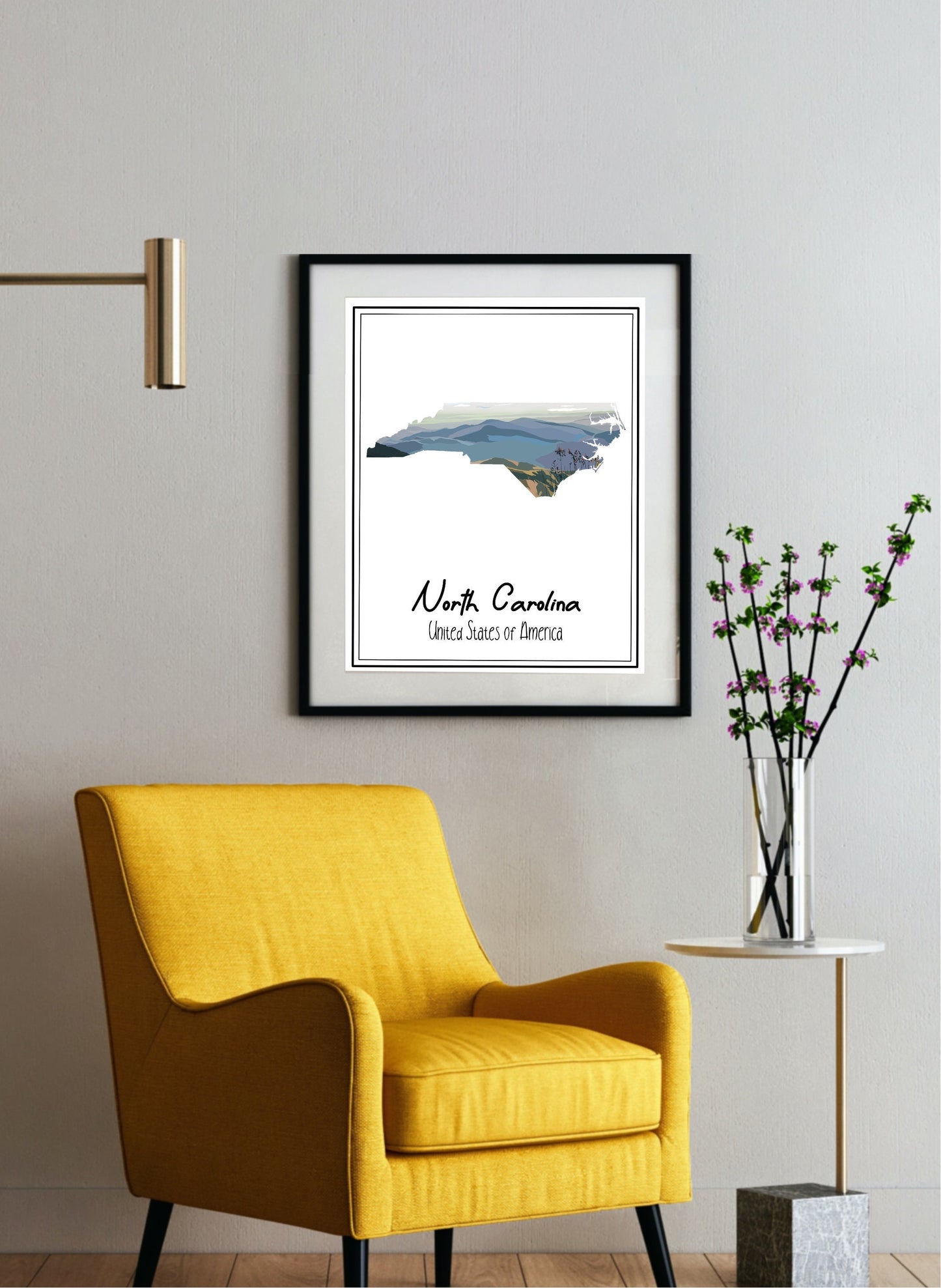 North Carolina Poster | Travel Print Blue Ridge Mountains