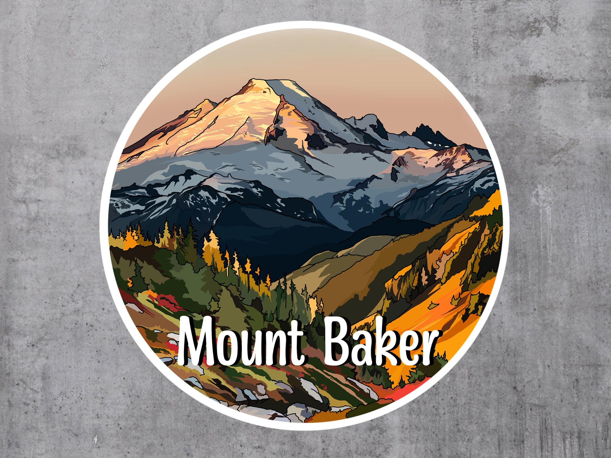 Mount Baker, Washington Sticker - North Cascades mountains sticker, Vinyl Decal, Waterproof Outdoor Use, UV resistant Decal