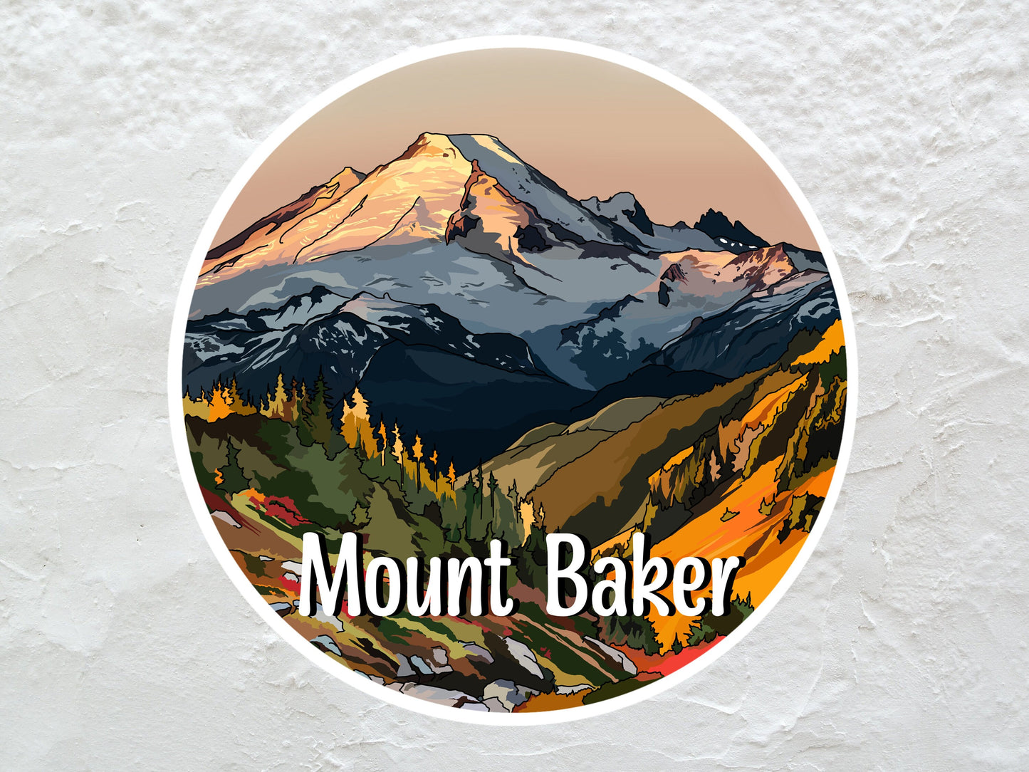 Mount Baker, Washington Sticker - North Cascades mountains sticker, Vinyl Decal, Waterproof Outdoor Use, UV resistant Decal