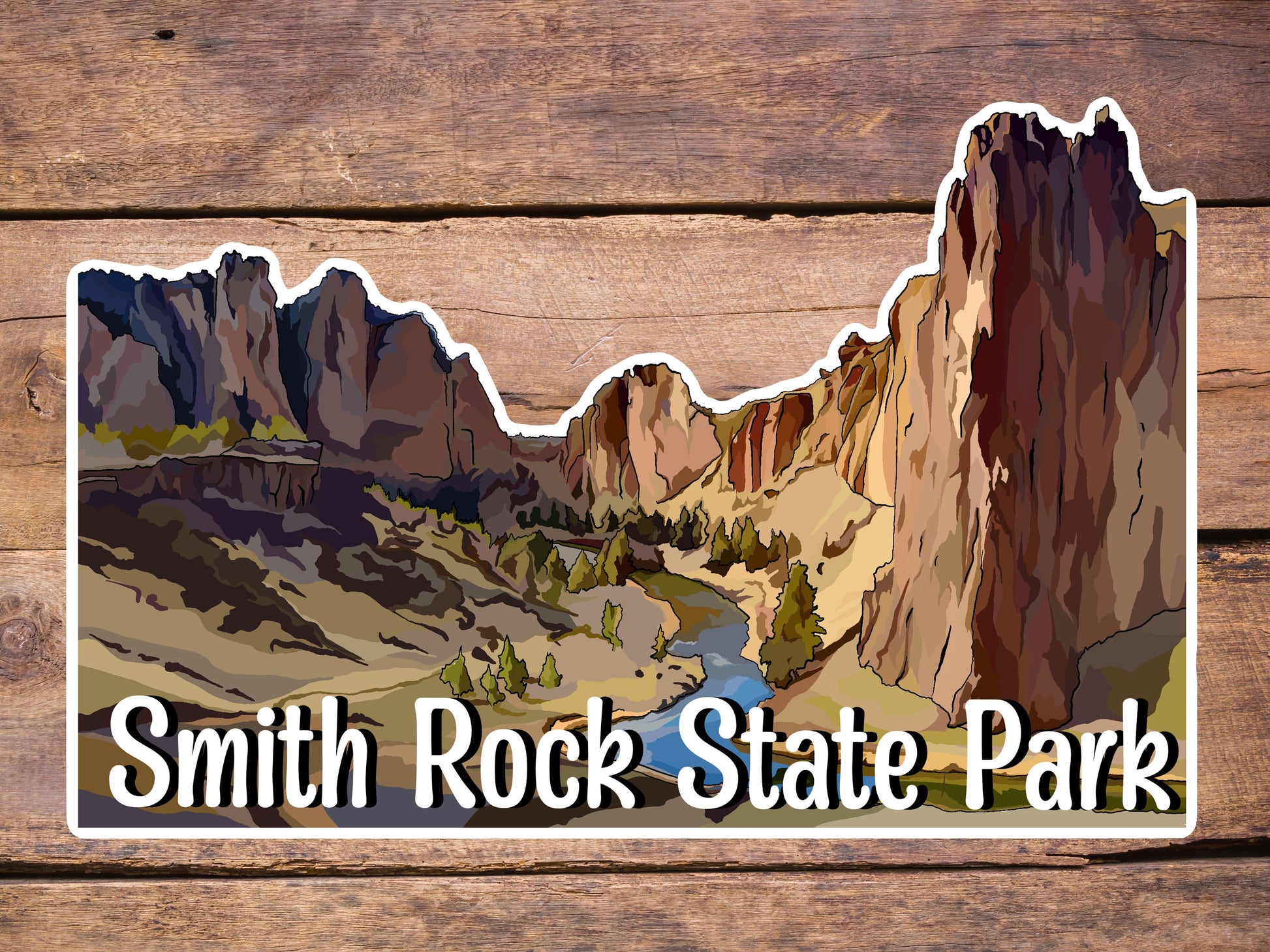 Smith Rock State Park Sticker - Oregon state park sticker, Rock Climbing Vinyl Decal, Waterproof Outdoor Use, Central Oregon