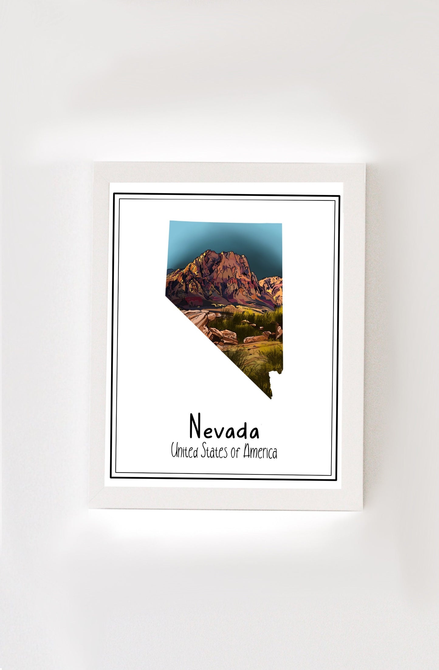 Nevada Poster | Travel Print Red Rocks Park