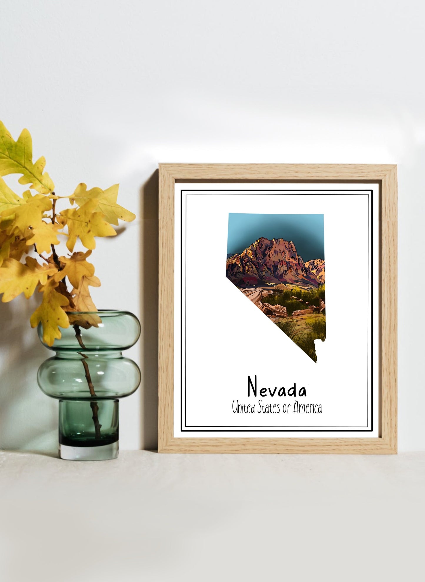 Nevada Poster | Travel Print Red Rocks Park