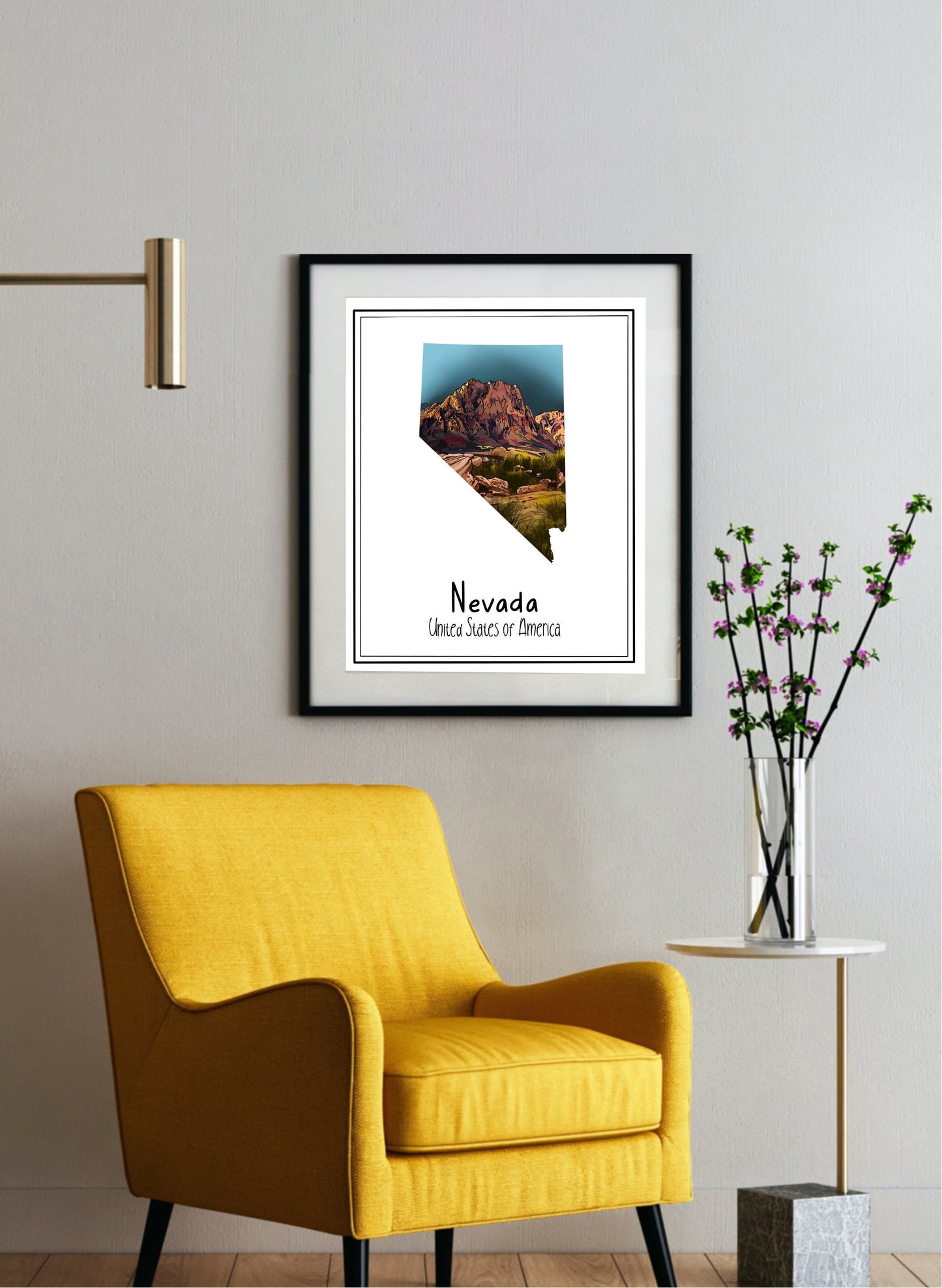 Nevada Poster | Travel Print Red Rocks Park