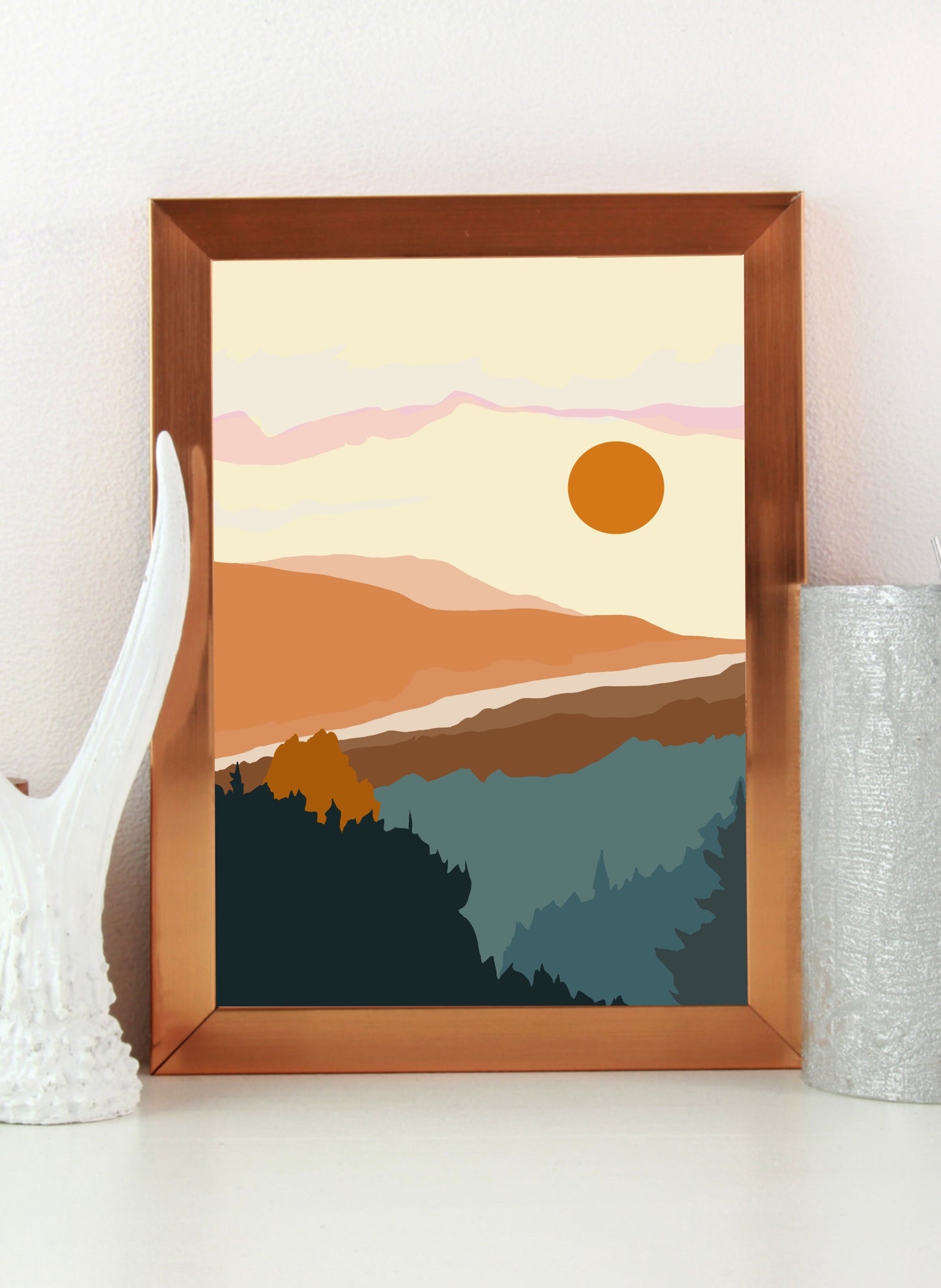 Columbia River Gorge | Washington and Oregon Graphic Art Print