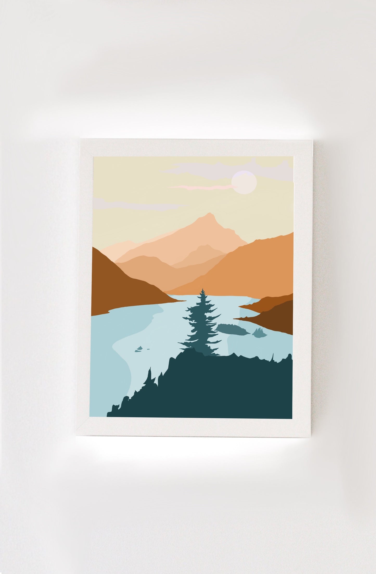 Mountain Landscape | Graphic Art Print in Multiple Sizes