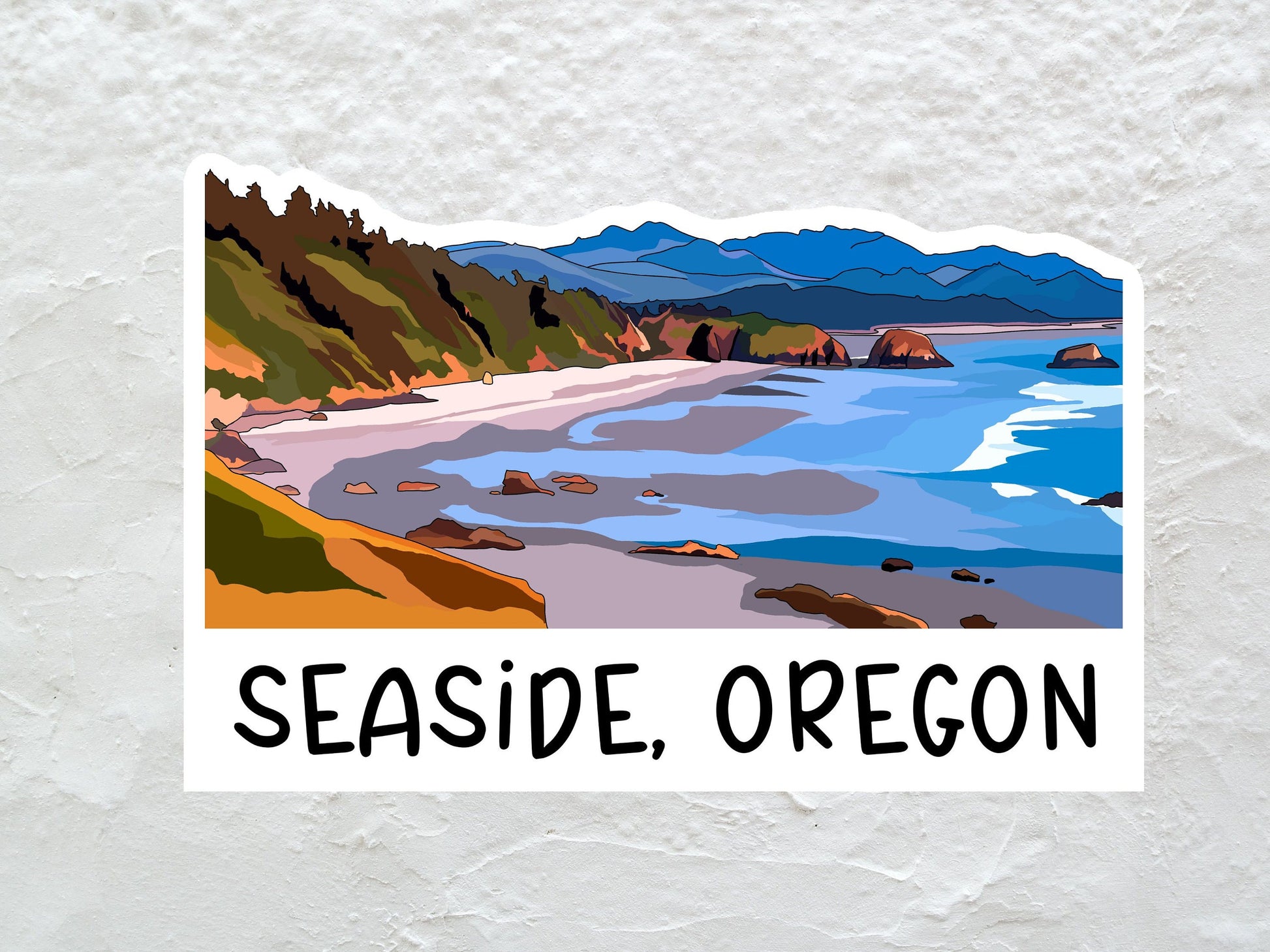 Seaside, Oregon Sticker - Oregon Coast City Vinyl Decal, Waterproof Outdoor Use, UV resistant Decal, Pacific Northwest