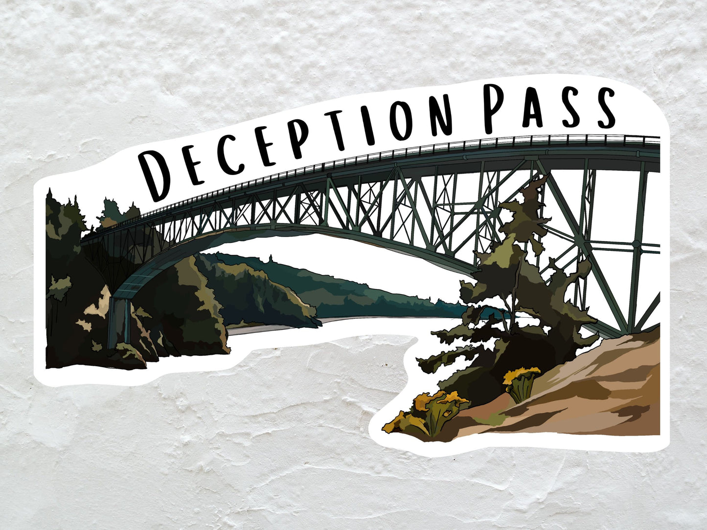 Deception Pass, Washington Sticker - State Park, Whidbey Island - Vinyl Decal, Waterproof Outdoor Use, UV resistant Decal, Pacific Northwest