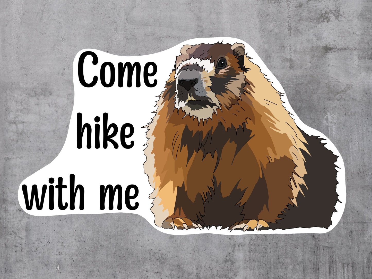 Marmot Hiking Sticker - Nature lover- animal lover - Vinyl Decal, Waterproof Outdoor Use, UV resistant Decal