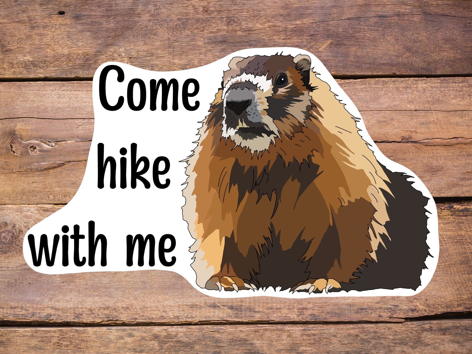 Marmot Hiking Sticker - Nature lover- animal lover - Vinyl Decal, Waterproof Outdoor Use, UV resistant Decal