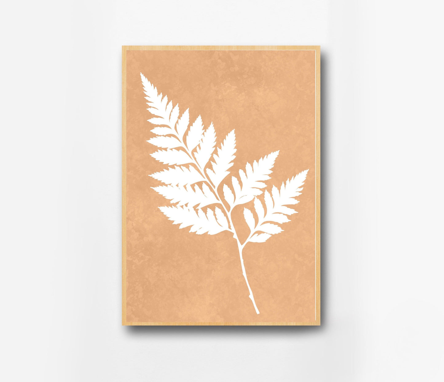 Tan Leaf Graphic Print | Minimalist Floral Print