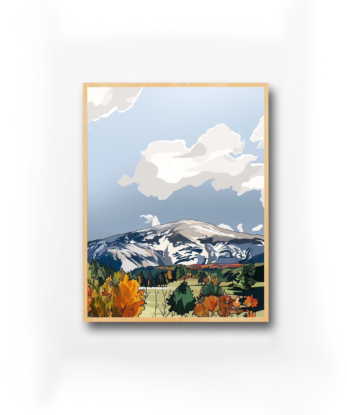 Mt. Washington, New Hampshire | Travel Poster Art Print - Wild Life Design Co.