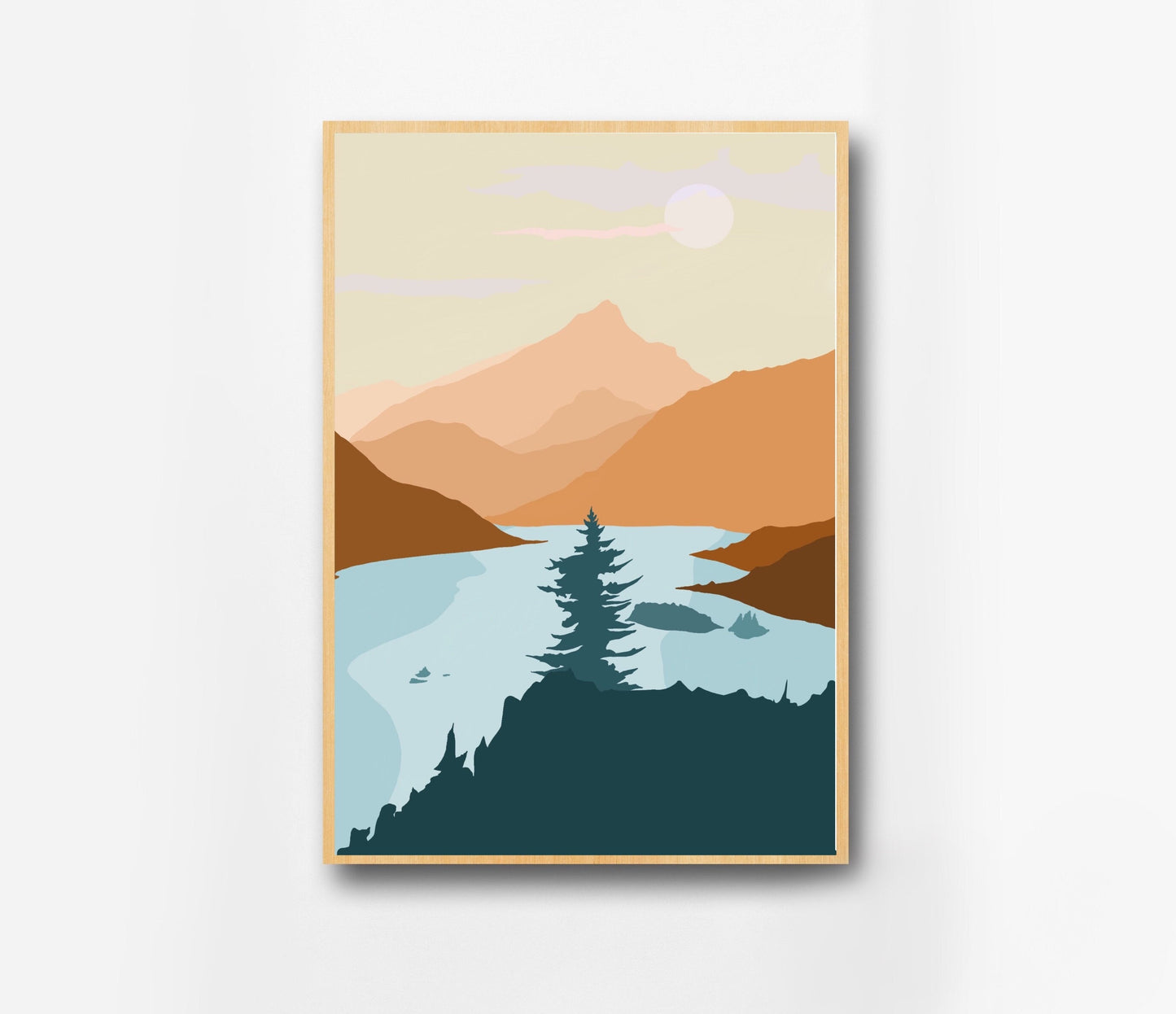 Mountain Landscape | Graphic Art Print in Multiple Sizes